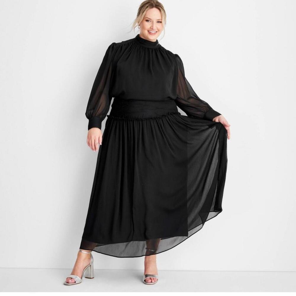 Midi skirt size 12 high black long skirt